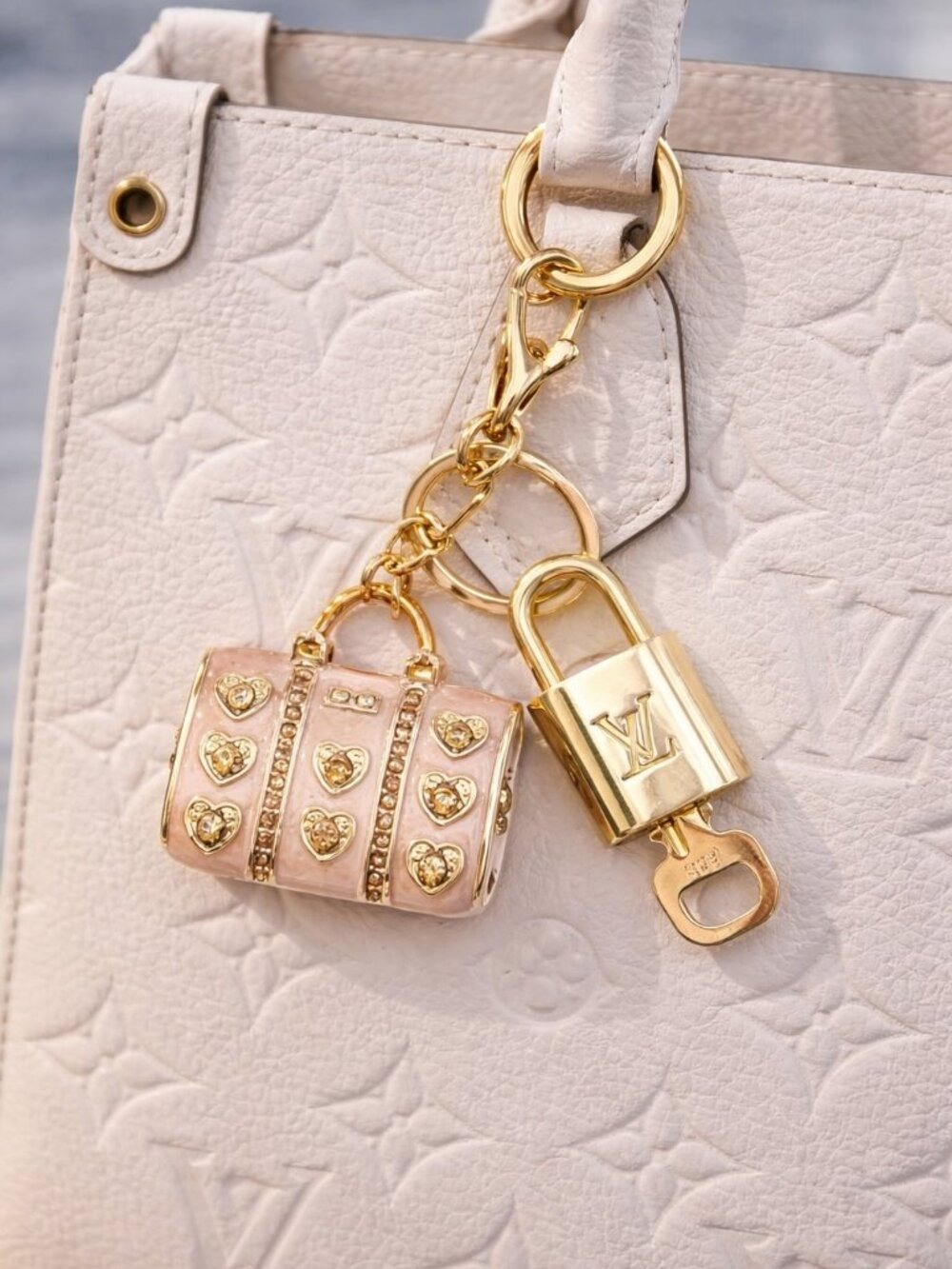 Louis Vuitton Gold Padlock 🔑 Authentic LV Unbranded Keychain Bag Charm